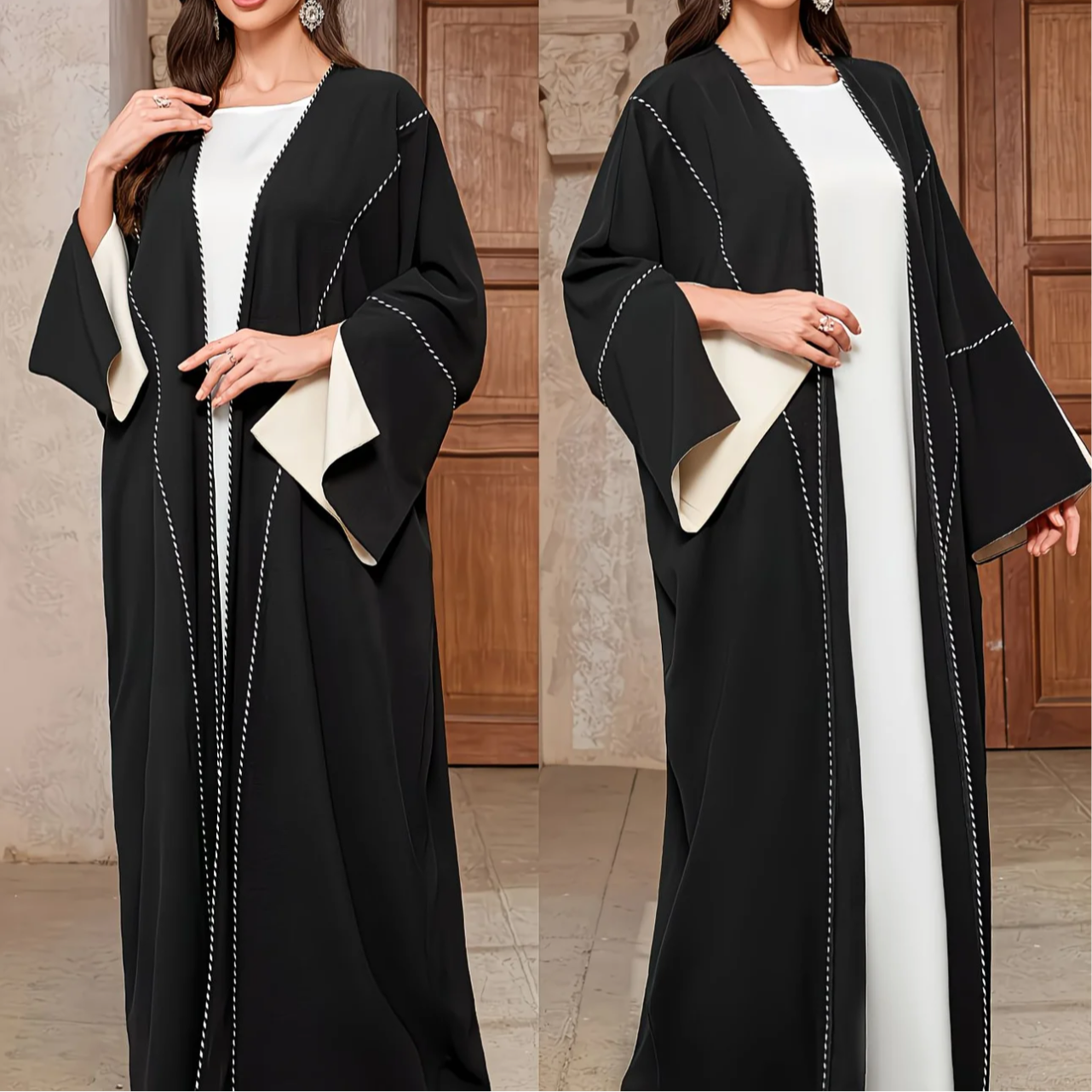 Abaya Samira — Élégance Graphique et Raffinement Moderne