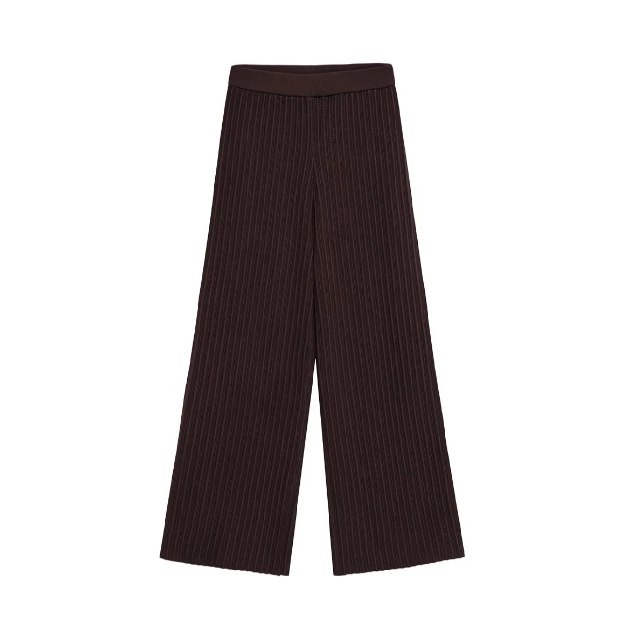 Ensemble Tricoté Élégant – Haut à Manches Courtes & Pantalon Large | Été
