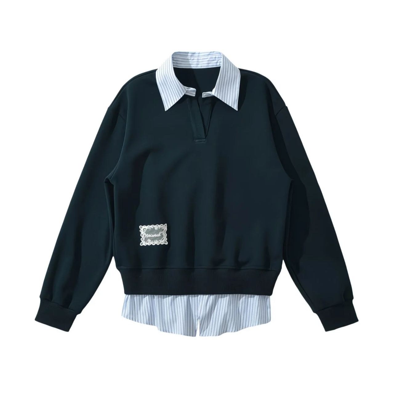 Sweat à effet chemise – style universitaire chic