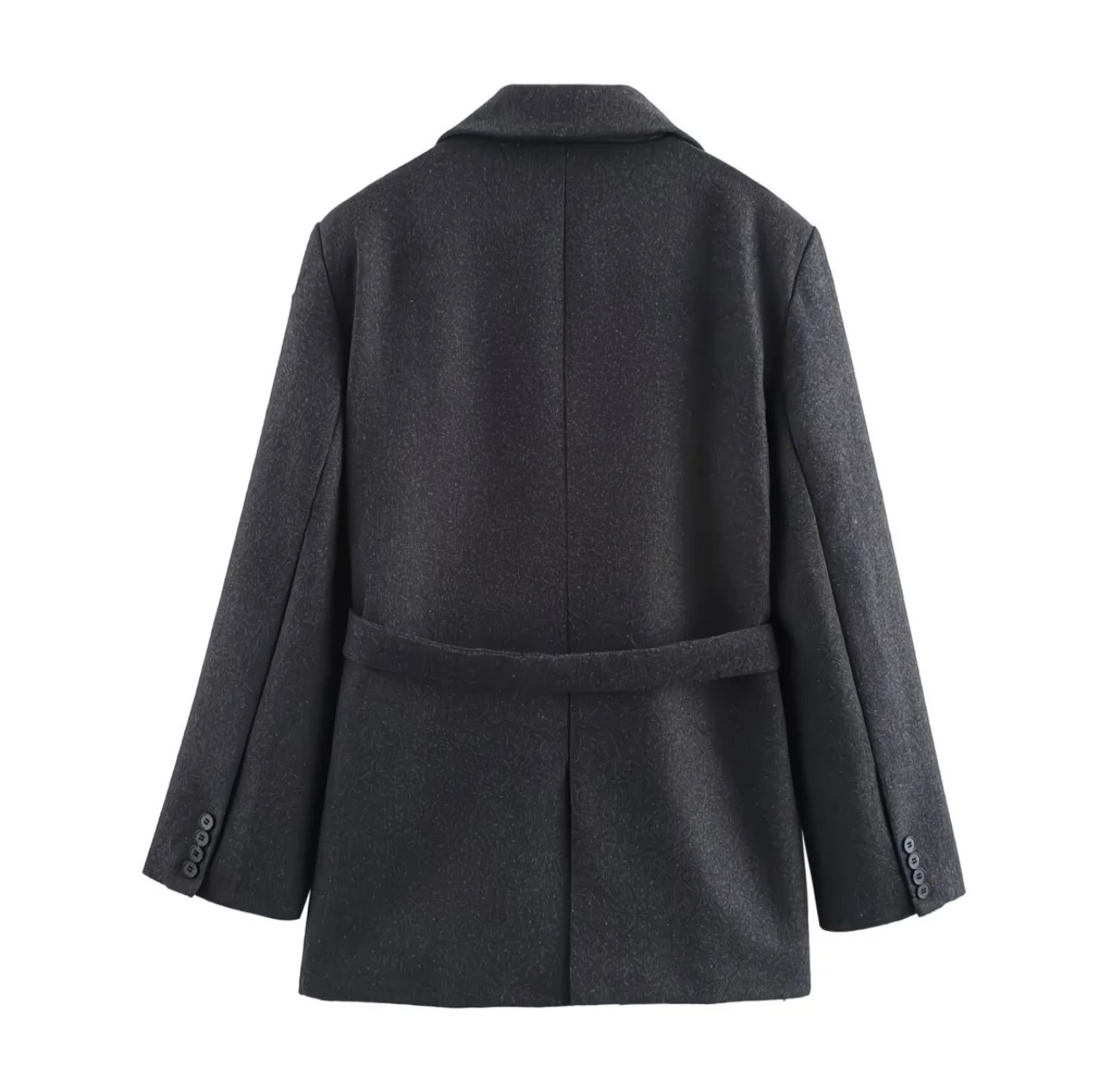 Ensemble tailleur femme noir avec ceinture – Élégance moderne automne