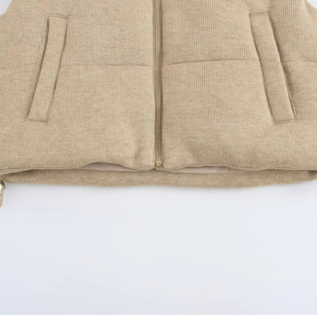 Doudoune Sans Manches Femme en Tricot – Style Européen Chic Automne/Hiver