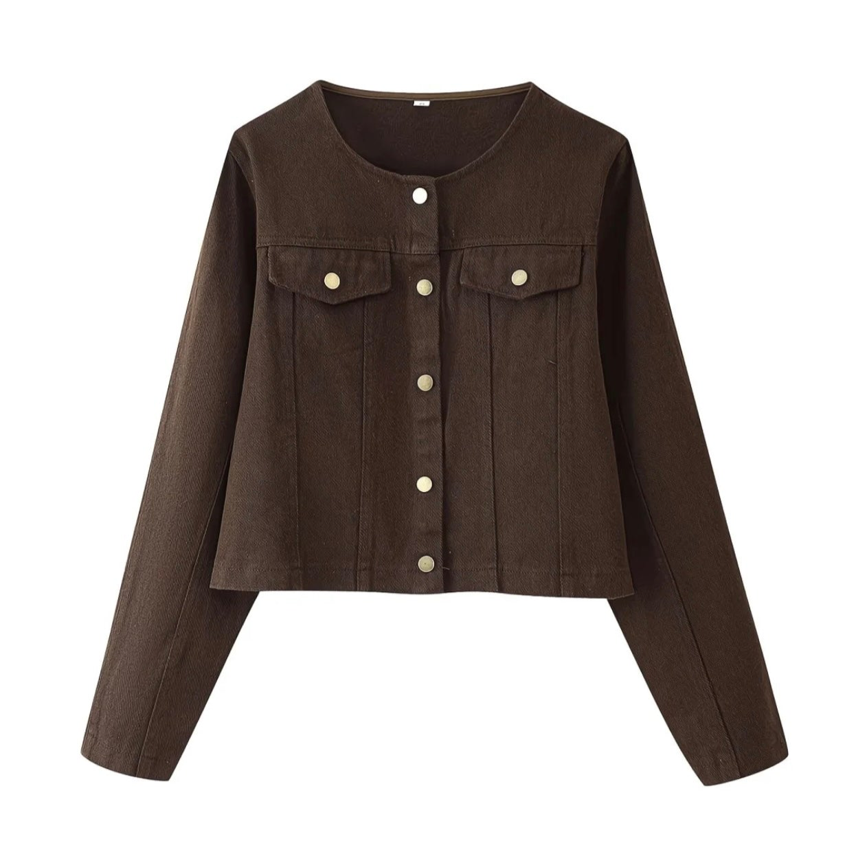 Ensemble Femme en Simili-Jean – Veste Boutonnée & Pantalon Slim