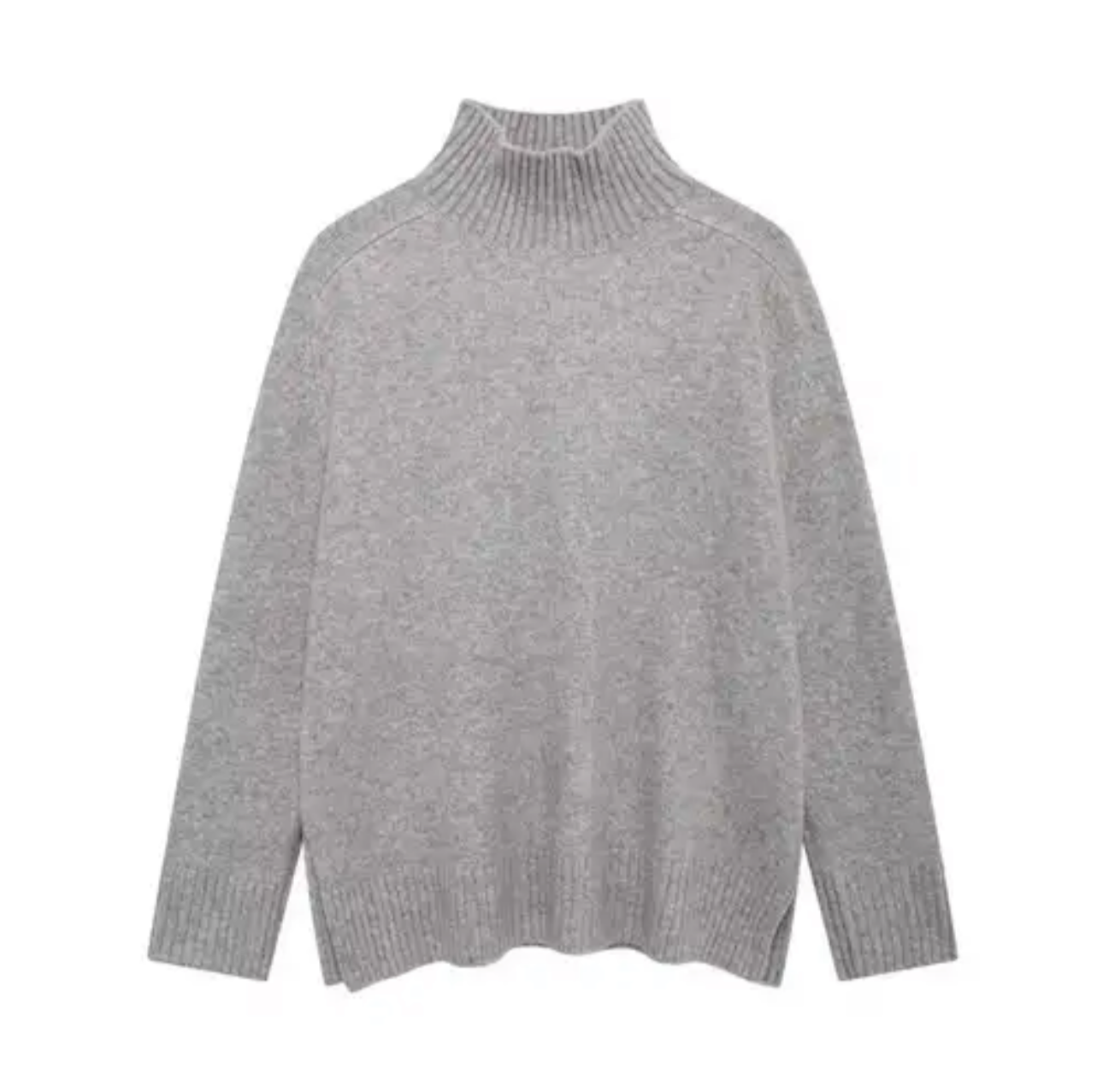 Pull en Maille à Col Montant – Style Minimaliste Chic