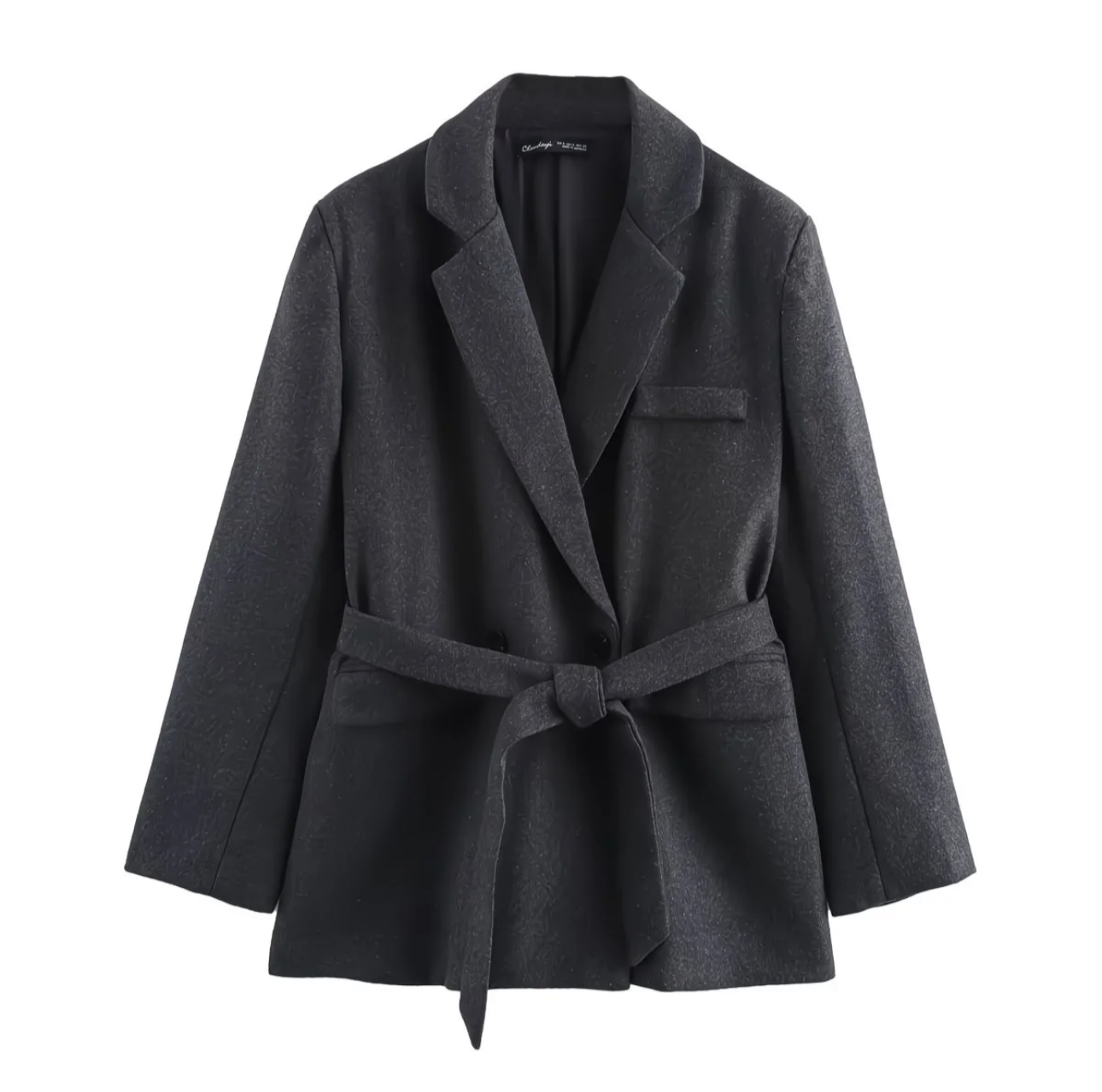 Ensemble tailleur femme noir avec ceinture – Élégance moderne automne