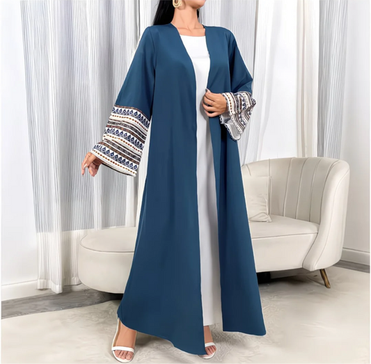 Abaya Samira — Élégance Majestueuse & Broderies Artisanales