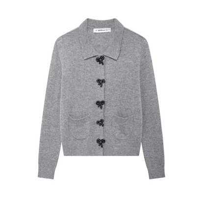 Gilet Gris Élégance Noeuds