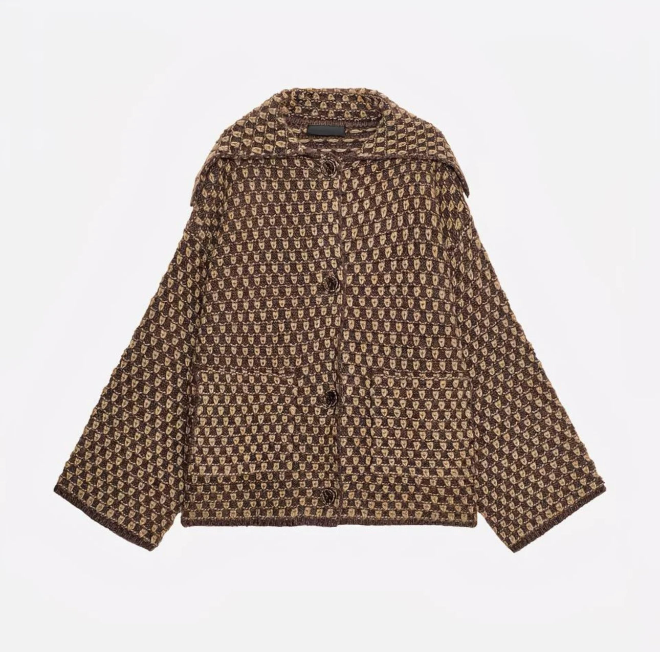 Veste Courte Femme Texturée à Motif Graphique