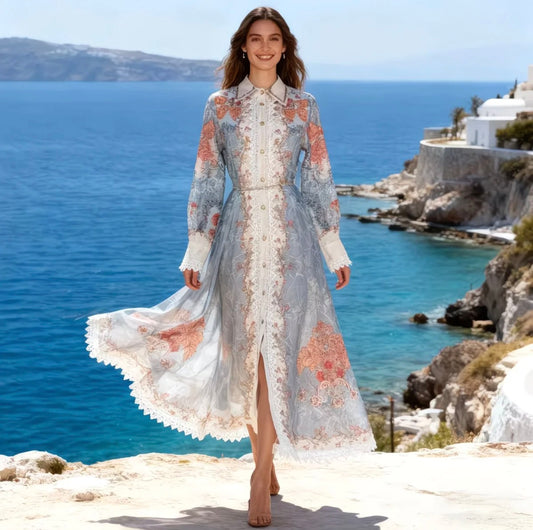 Robe Longue Bohème Fleurie – Élégance