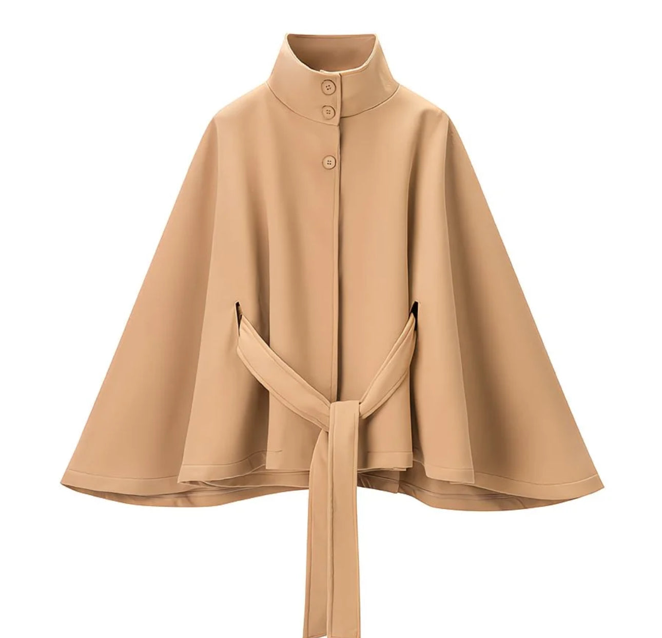 Cape Élégante à Col Montant – Style Minimaliste & Chic