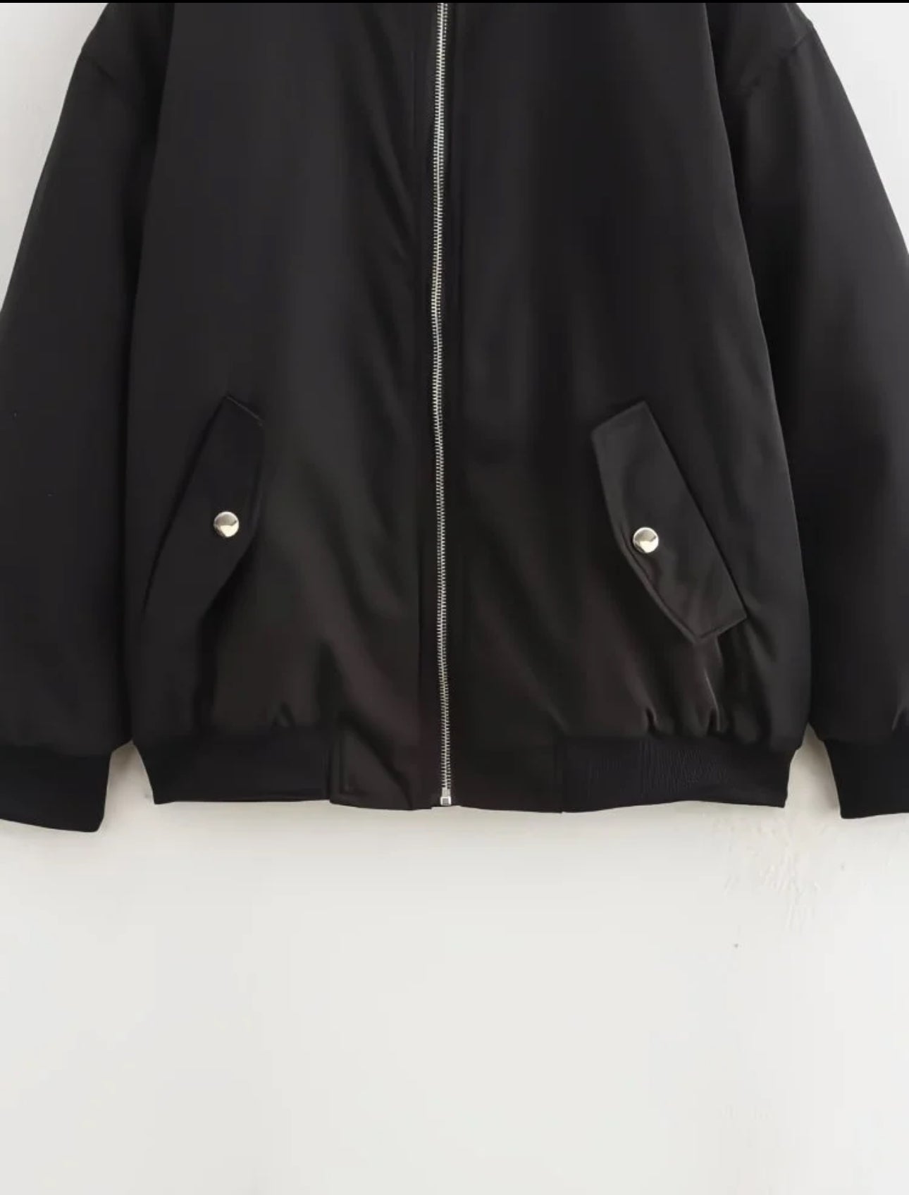 Blouson Bomber Noir Oversize