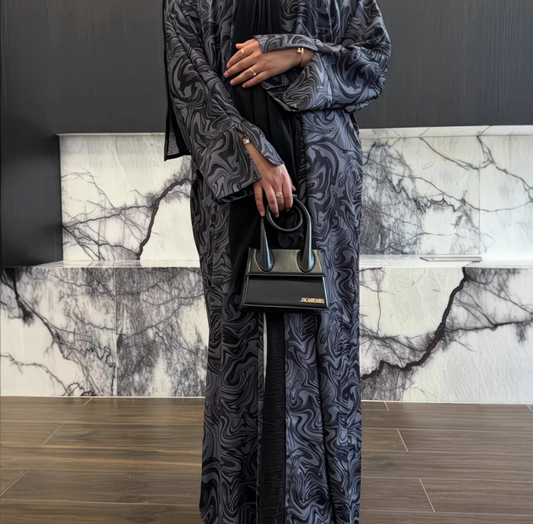 Abaya Luxe Marbrée – Edition Premium