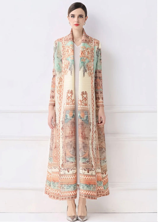Manteau Long Imprimé Bohème – Élégance