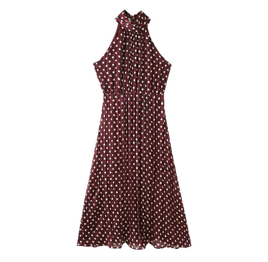 Robe midi fluide à pois – Élégance légère & chic