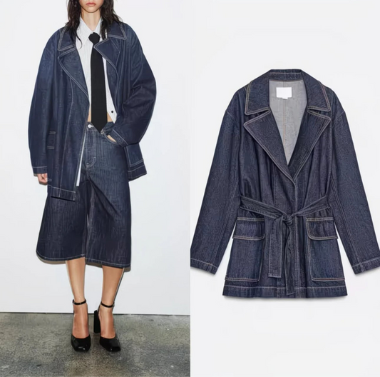 Veste Kimono en Deniz pas cher – Ceinturée et Oversize