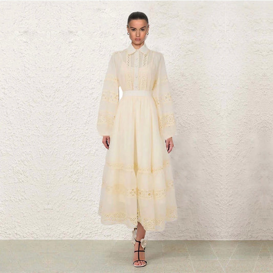 Robe Longue Beige Élégance – Style Fluide