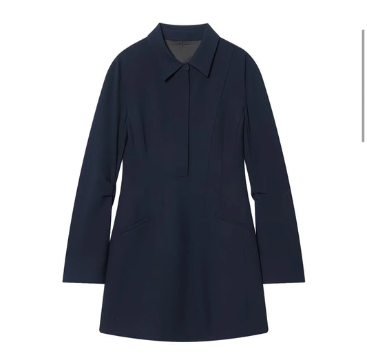 Manteau court structuré bleu marine