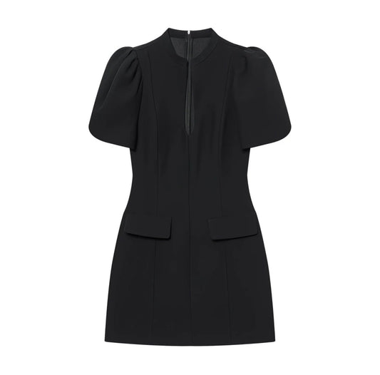 Robe noire élégante structurée – Coupe cintrée premium